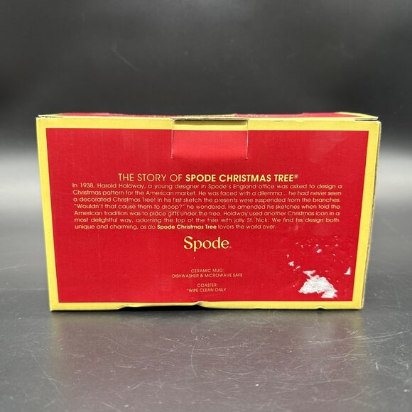 Spode Christmas Tree Mug Coaster Lid Set 12oz Ceramic Holiday Gift Ceramic - Picture 9 of 10